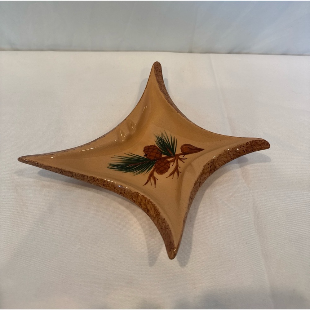 Vintage 70s Ceramic Retro Mod Ashtray, Mid Century Holiday Decor - Picture 2 of 7
